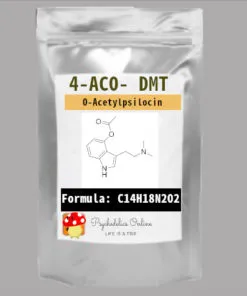 Close-up of 4-AcO-DMT crystalline powder, a synthetic psychedelic compound similar to psilocybin