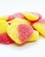 Fruity heart-shaped THC gummies with 40mg dose per piece