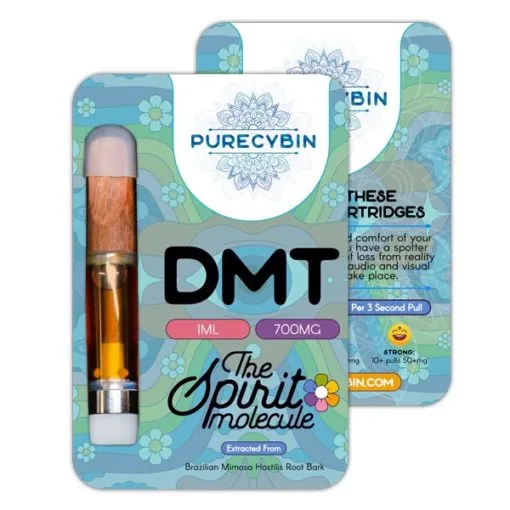 DMT 1ml Purecybin 700mg vape cartridge with premium packaging